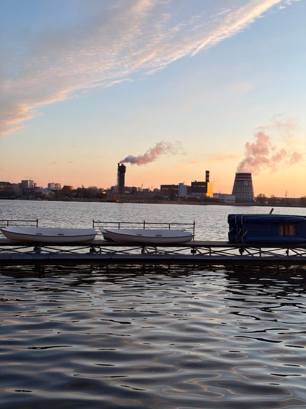 Golden hour sunset documented across Izhevsk waterfront and cityscape