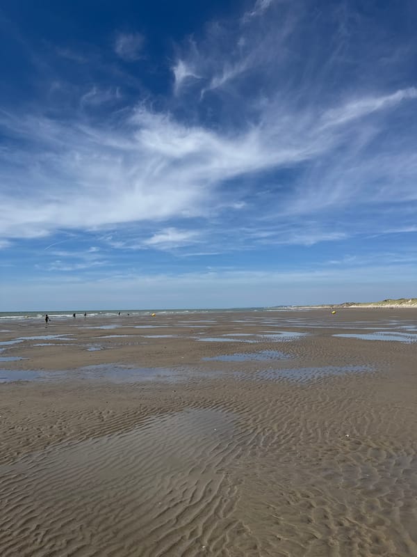 Low tide afternoon on the broad sands of Berck beach