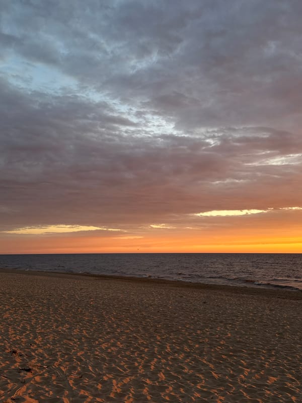 Cloudy sunset observed at Carnikava beach, Latvia