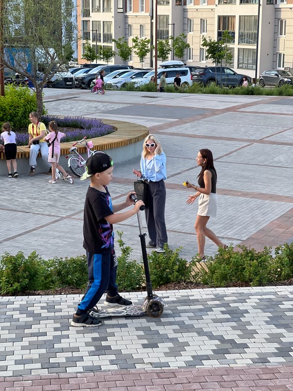 Summer afternoon in a new Izhevsk residential district