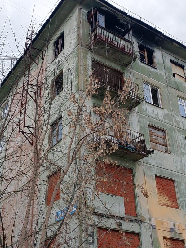 Deteriorating apartment buildings and WWII memorial documented in Izhevsk