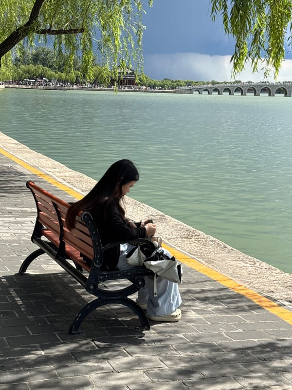 Early morning visitors gather at Beijing's Summer Palace