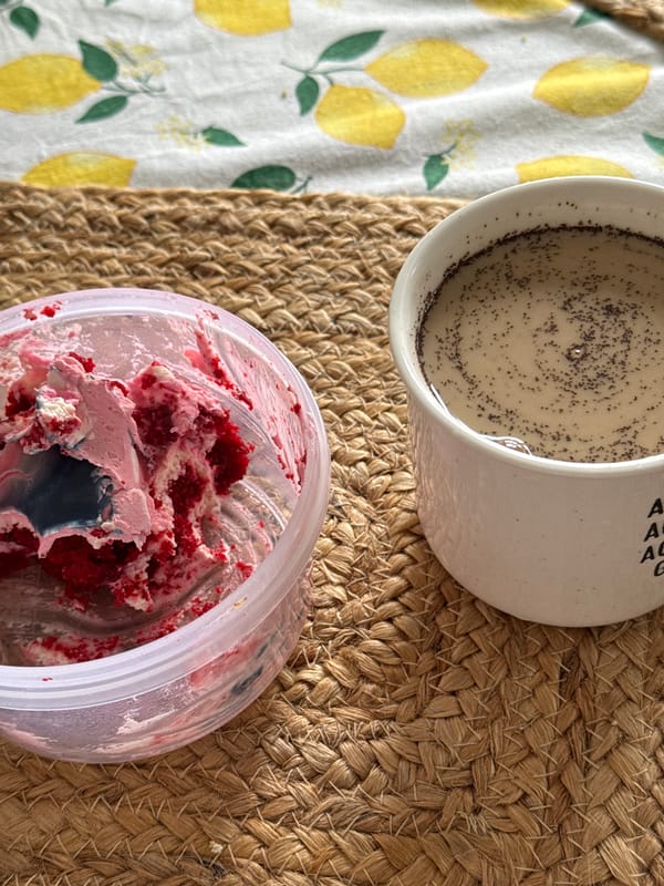 Morning coffee and cake scene documented in Belgrade suburb