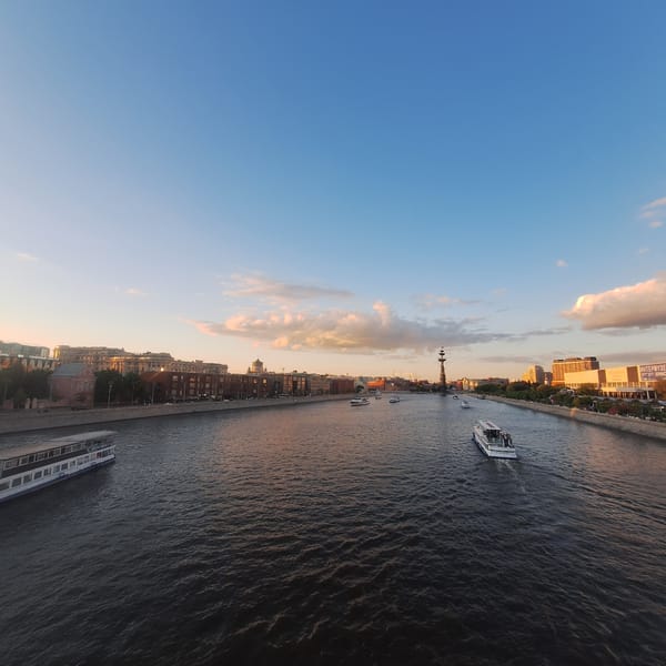 Moscow River sunset scenes captured during evening hours