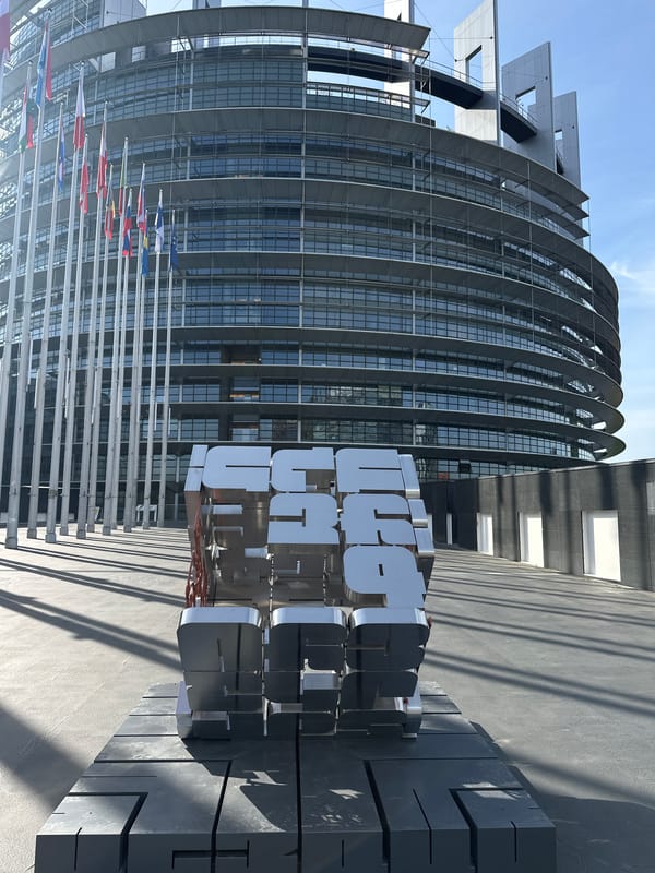 Morning scenes documented around European Parliament building in Strasbourg