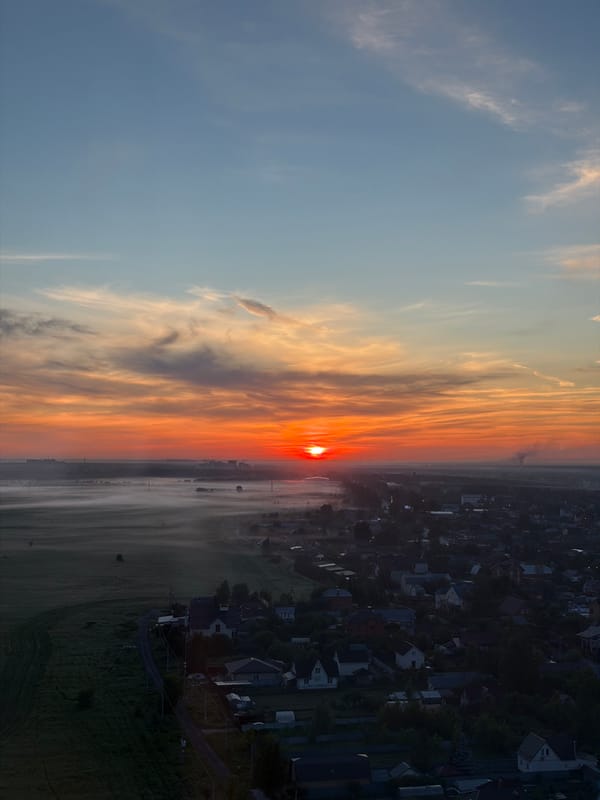 Serene sunrise captured in Pushkino, Russia early morning