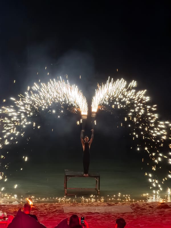 Fire show and beach party night at Baan Bo Phut