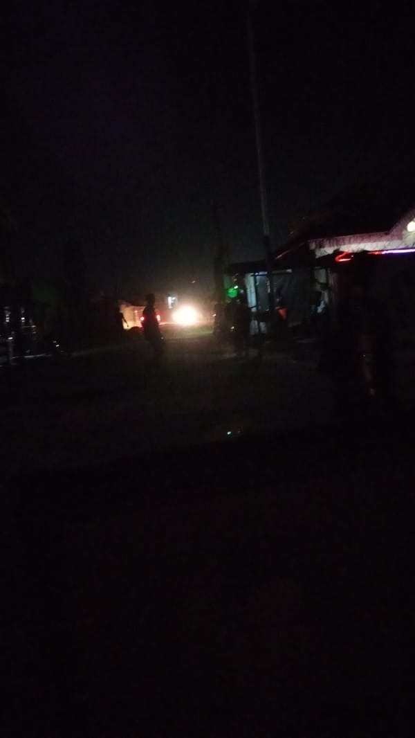Colorful lights illuminate building in Sabon Tasha Nigeria nighttime