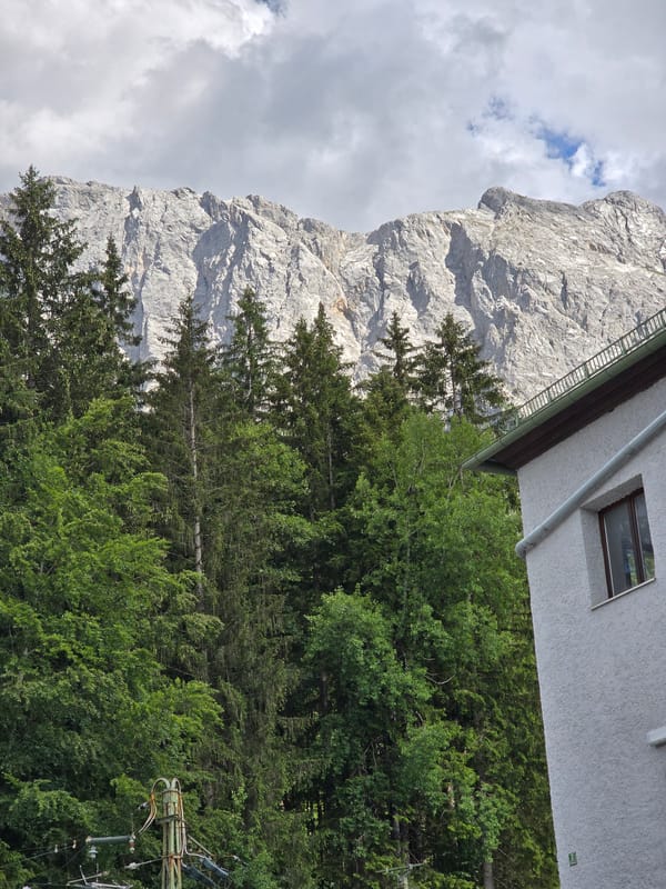 Alpine views and infrastructure around Grainau's Zugspitze area