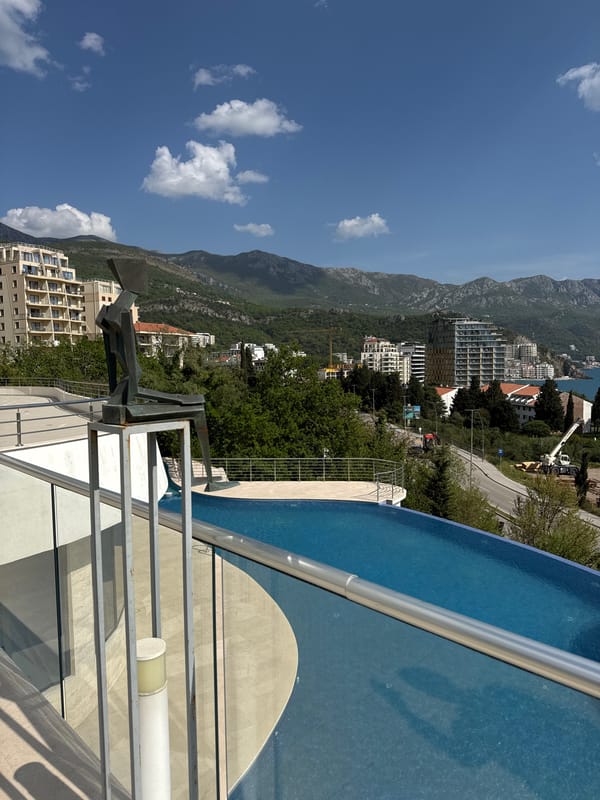 Panoramic coastal view captured from elevated position in Montenegro