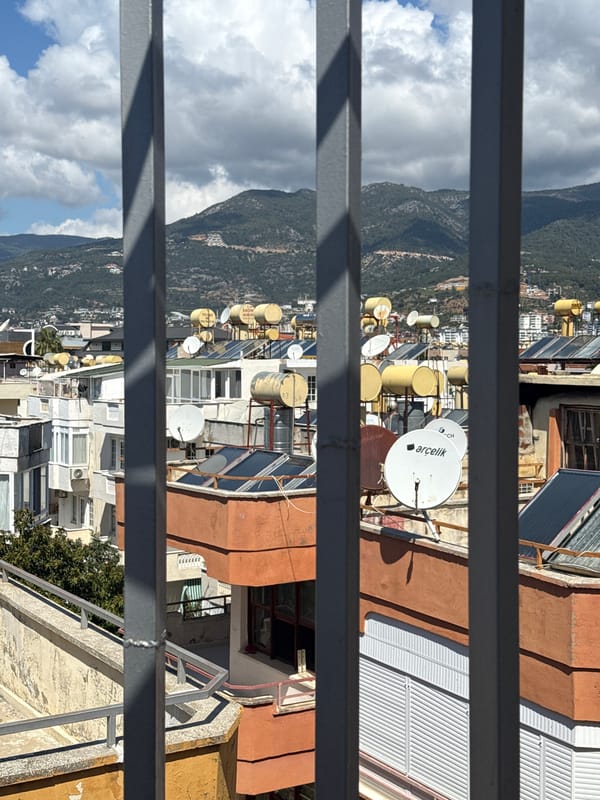 Health supplements and city views documented in Alanya Turkey