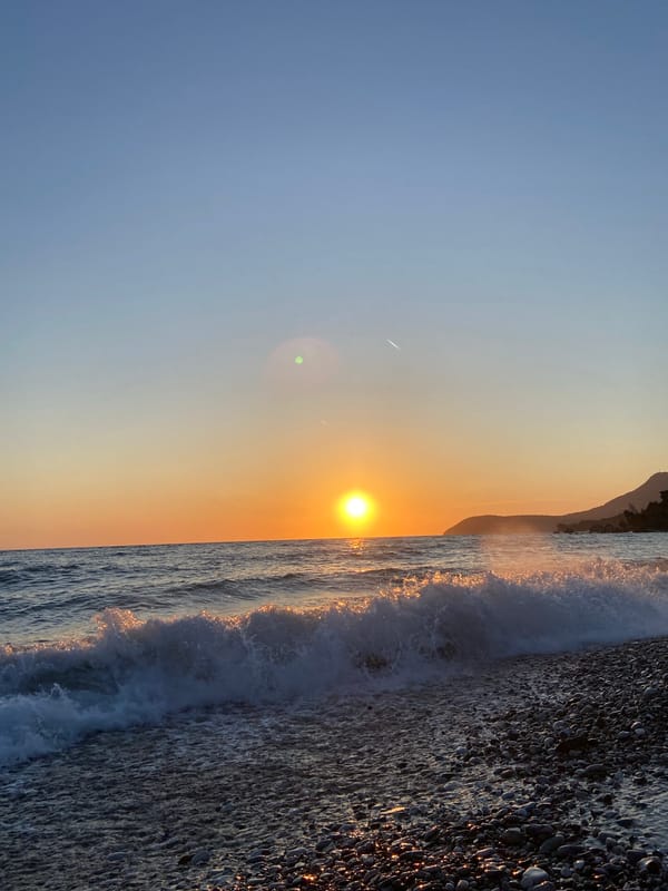 Sunset observed along Montenegro coast in Bar