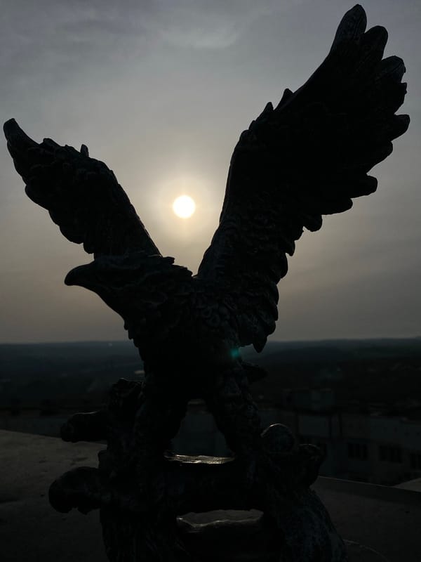 Dawn photography captures monument and rooftop selfie in Pleven