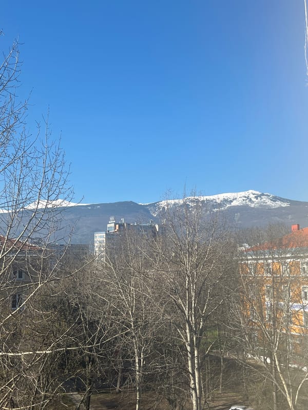 Morning mountain view captured from Sofia window