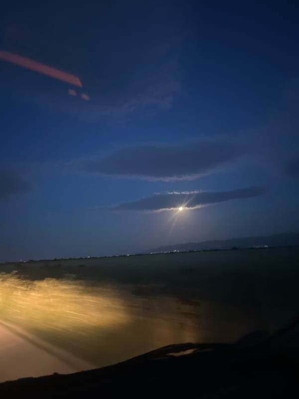 Driver Documents Sky Changes During Evening Journey