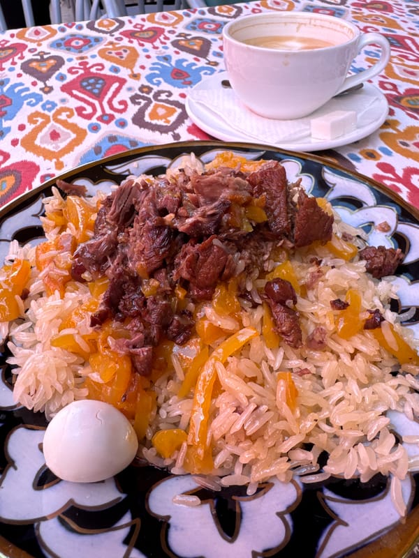 Morning street life and vendors documented in Samarkand, Uzbekistan