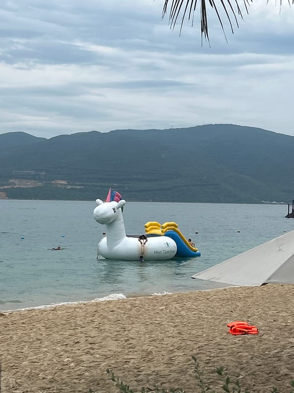 Water sports, inflatables, and resort vibes on Nha Trang's beach