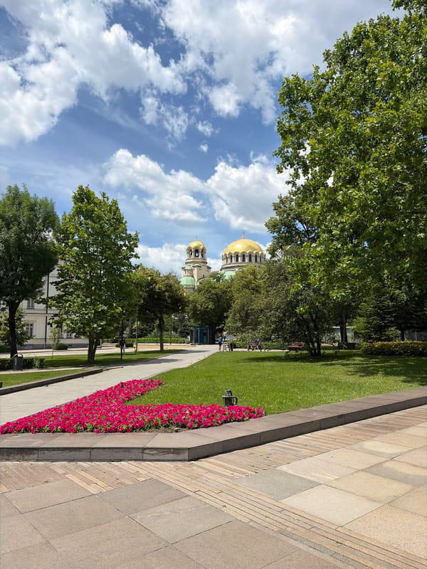 Summer morning around Sofia's parks and landmarks
