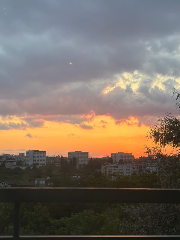 Dramatic sunset observed across Sofia from multiple elevated vantage points