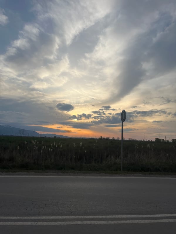 Dawn sky observed with orange horizon in Bulgaria
