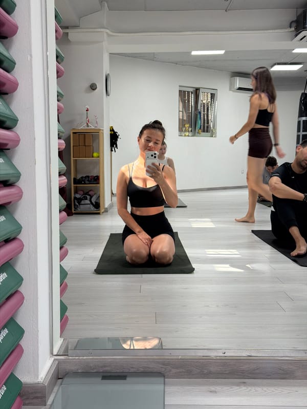 Morning yoga class and breakfast captured in Budva studio