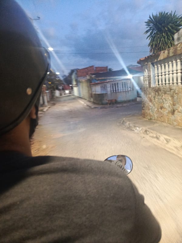 Evening motorcycle ride documented in Juan Griego, Venezuela