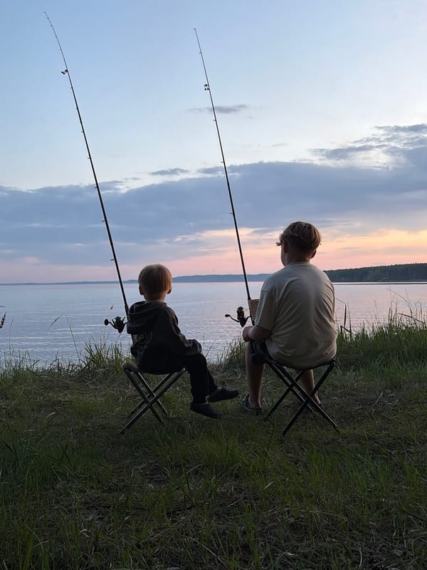 Camping and fishing gathering at Zabegaevo lake, Russia
