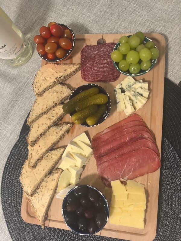 Charcuterie board photographed in Stara Zagora, Bulgaria
