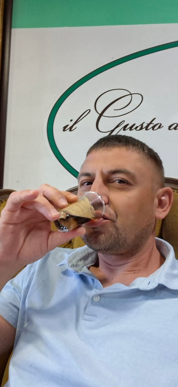 Espresso being made and served at a Chișinău café