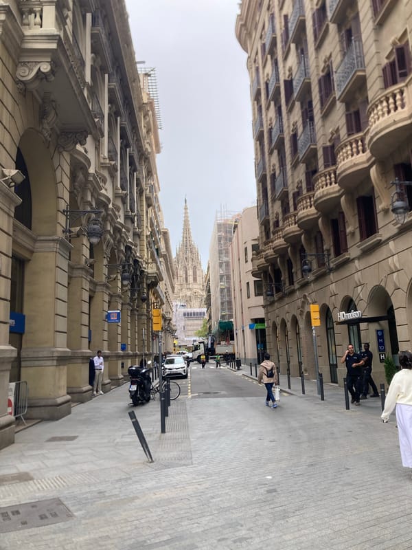 Street performers draw crowds near Barcelona Cathedral Gothic Quarter