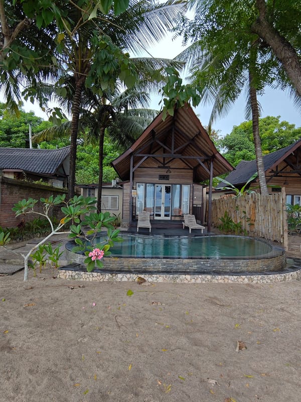 Tourist documents morning scenes across Nusa Penida island