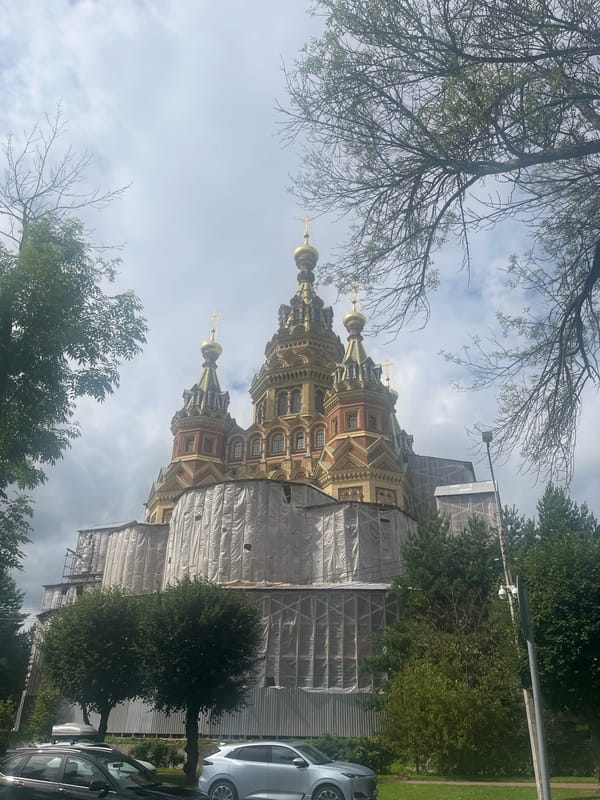 Summer morning at Peterhof: gardens, waterways, and a wedding