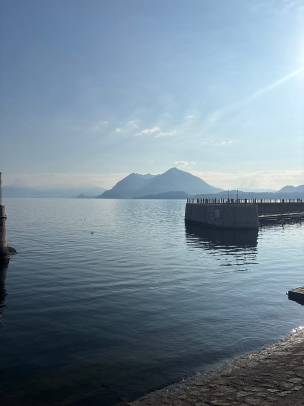 Morning lakefront scenes documented in Binda, Italy