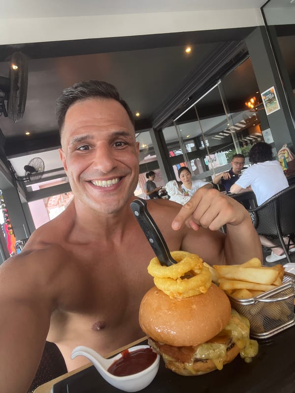 Big burgers and BBQ at a Karon beach restaurant