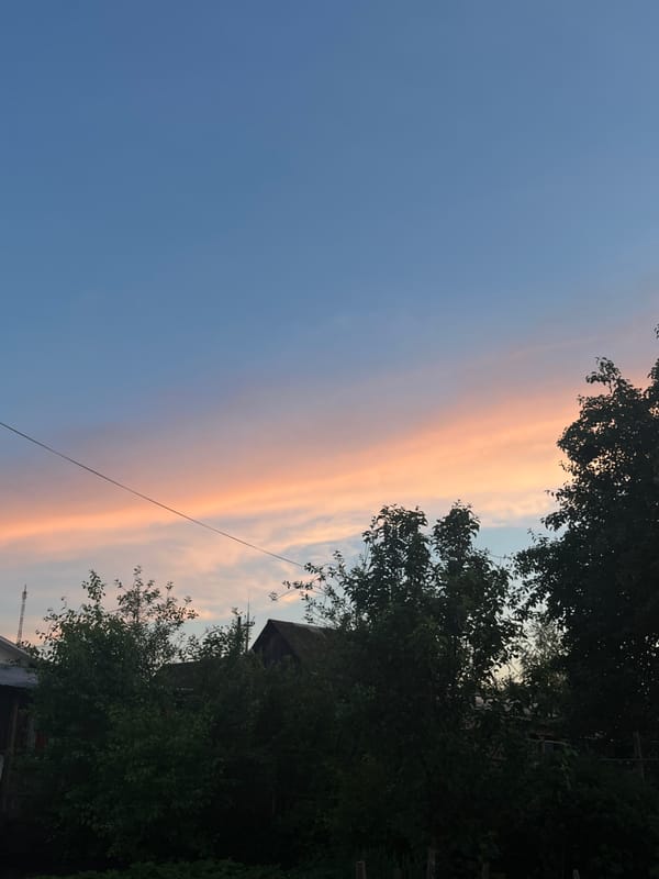 Woman takes selfie during dramatic sunset in Chaikovsky, Russia