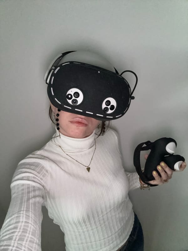 Woman tests VR equipment in Moscow apartment