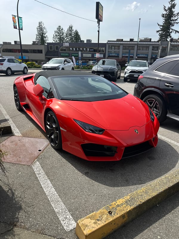 Red Lamborghini spotted parked in Coquitlam lot