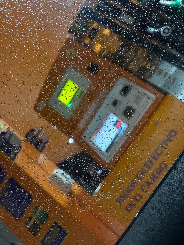 Rainy night documented in Córdoba, Spain near ATM location