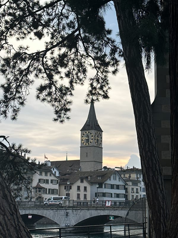 Zurich's Grossmünster area, statues and all