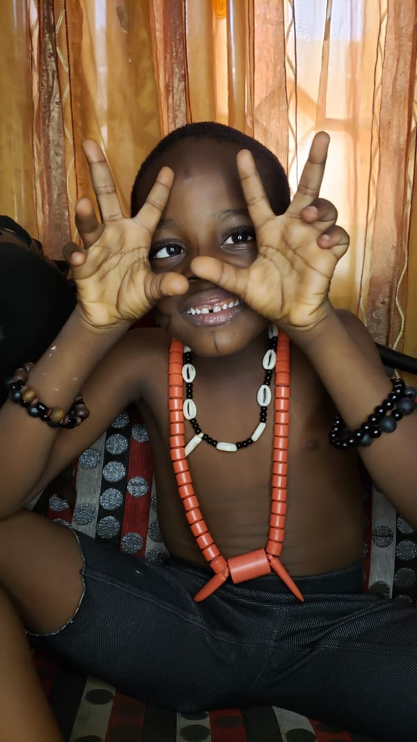 Children photographed in traditional dress in Sabon Tasha, Nigeria