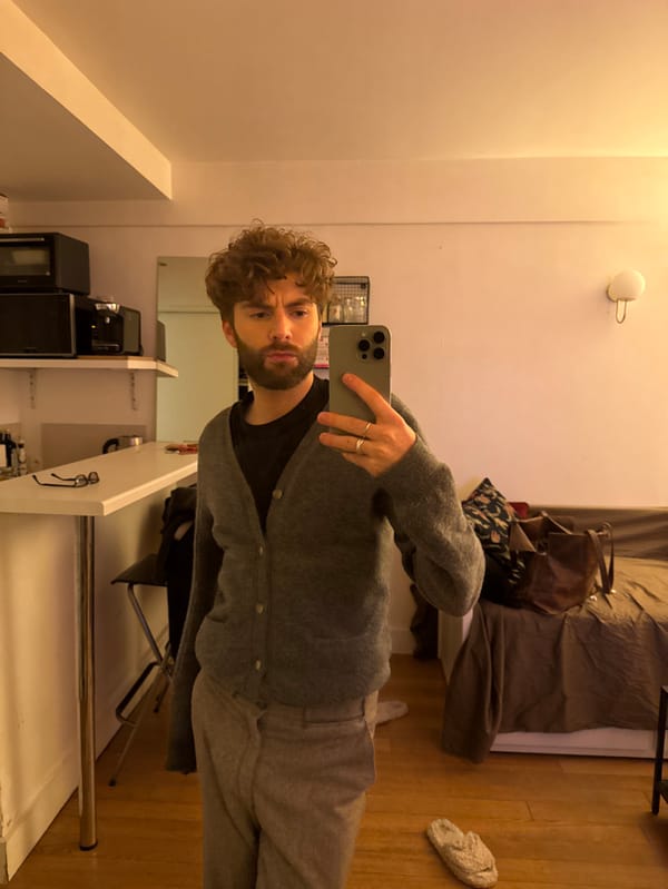 Man takes mirror selfie in Paris apartment