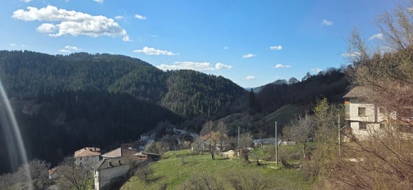 Sunny morning documented in Bulgarian mountain village Momchilovtsi