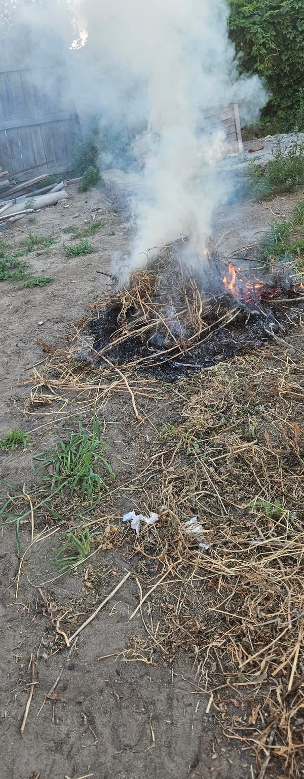 Afternoon fires burning in Semey, Kazakhstan