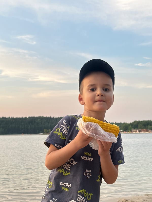 Family enjoys evening outing at Russian nature reserve