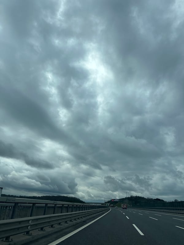 Highway traffic flows near suspension bridge in Sarıyer