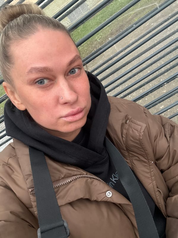Woman takes selfies in Perm during afternoon session