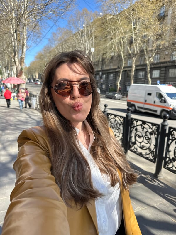 Spring morning market activity captured in central Tbilisi