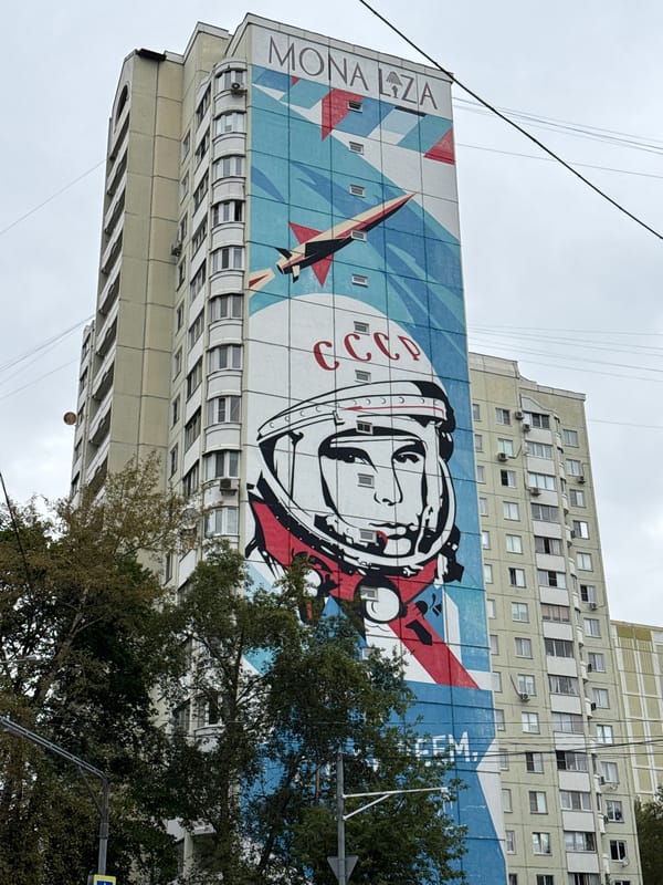 Soviet war memorial and military murals in Moscow