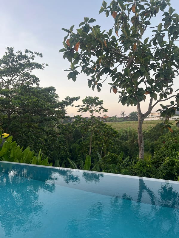 Poolside scene documented in tropical Kediri, Indonesia