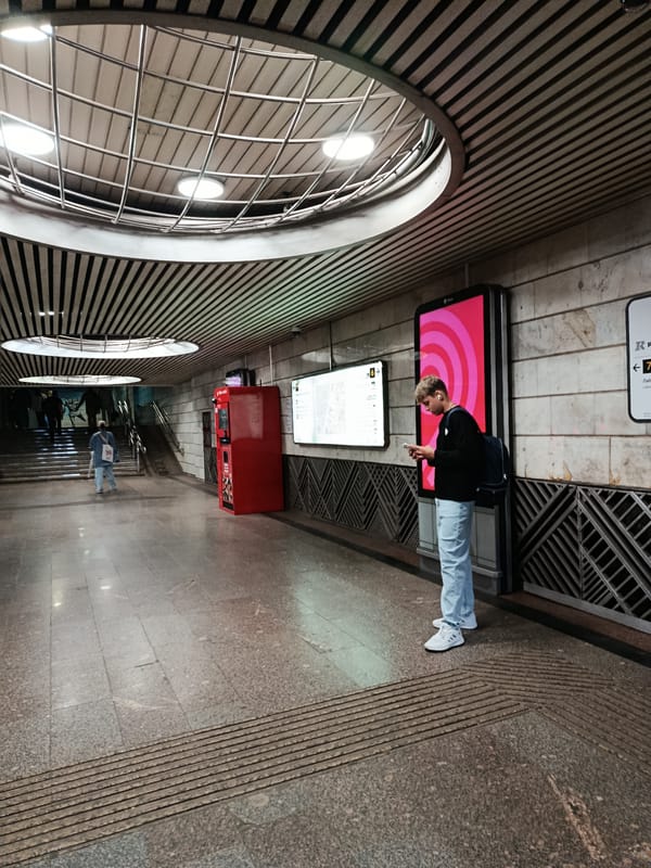 Morning metro commute and street scenes in a Russian city